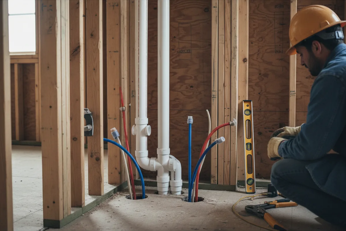 Drain and supply rough-in during Drain Cleaning in Ellenville